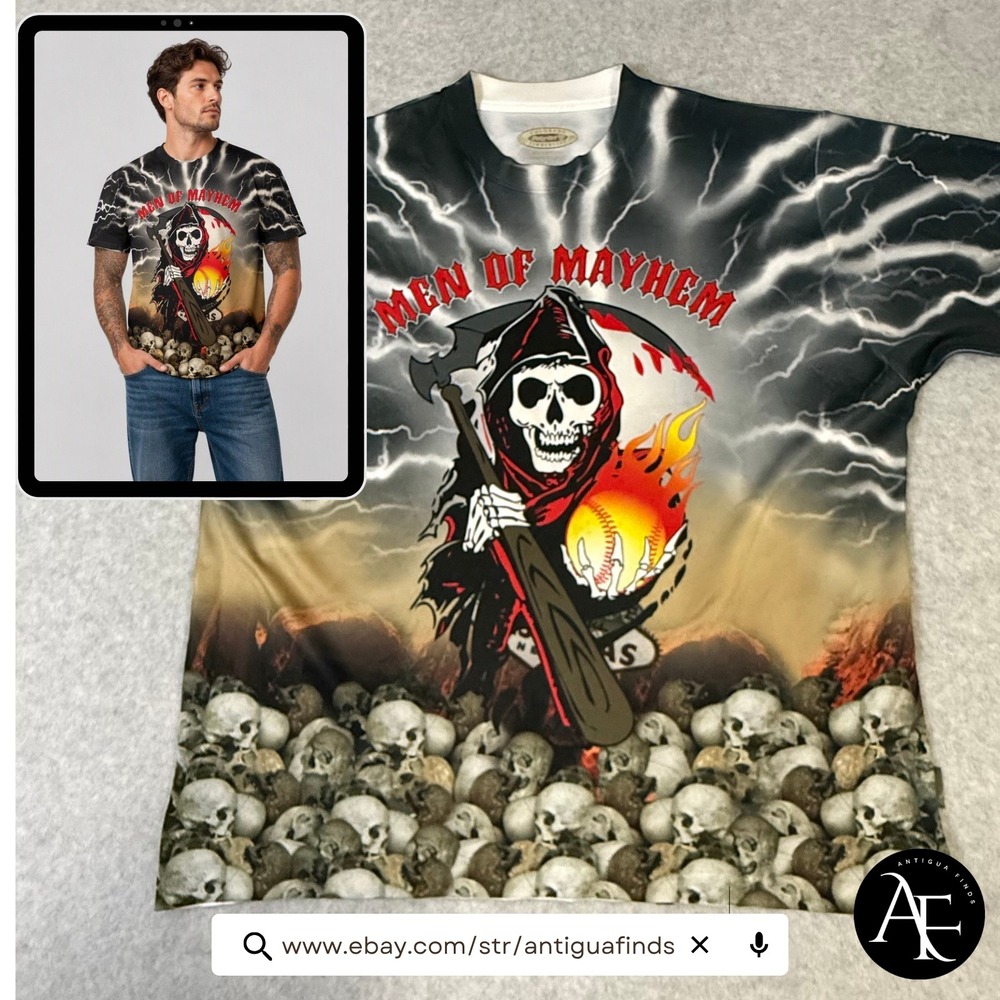Colorado Timberline Men of Mayhem Las Vegas Skull Lightning Jersey Shirt 2XL